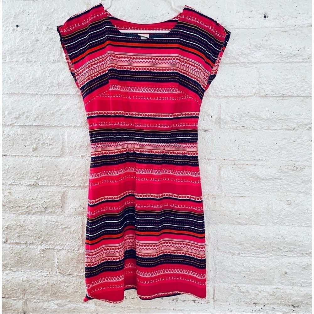 Women's Short Sleeve Dress Size Small Black Pink Casual Work Office Style